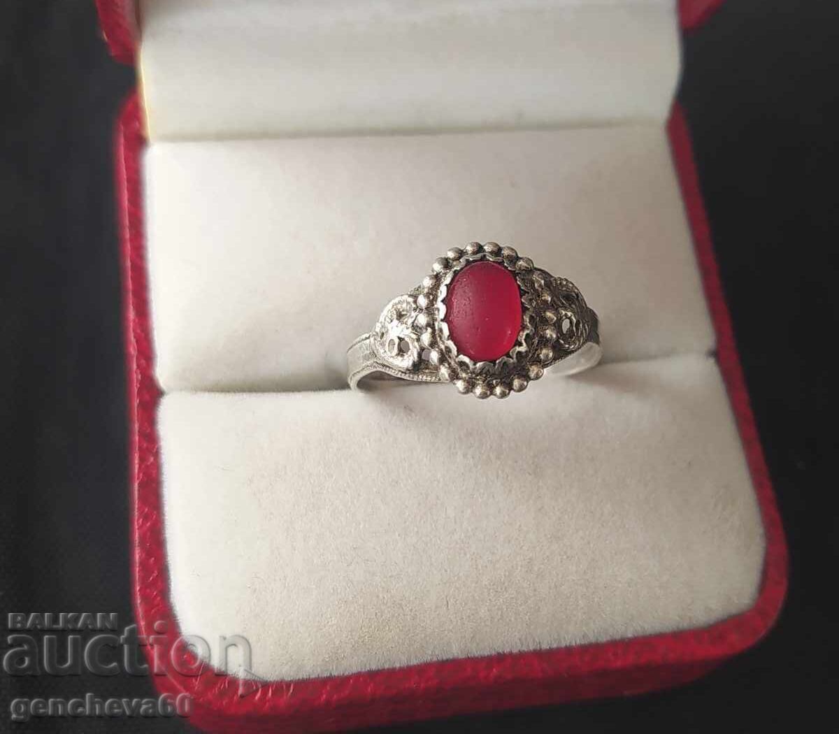 Revival ring with stone, silver 800 grade Revival ring with stone, silver 800 grade