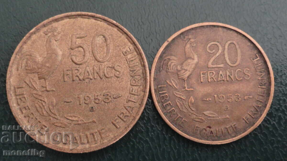 France 1953 - 20 and 50 Francs (VF) - 5