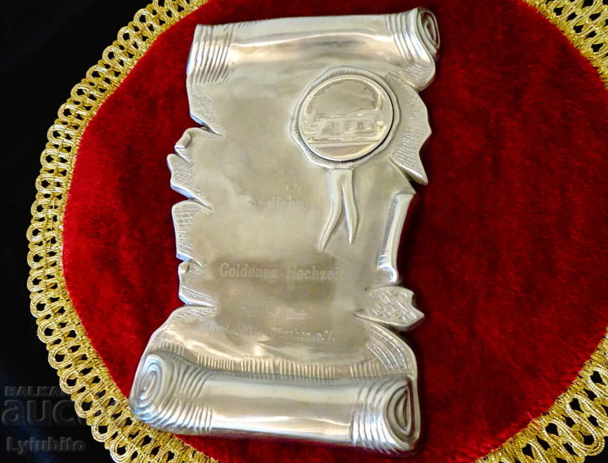 Livrarea Plachetă germană, panou din cositor pur 620 gr