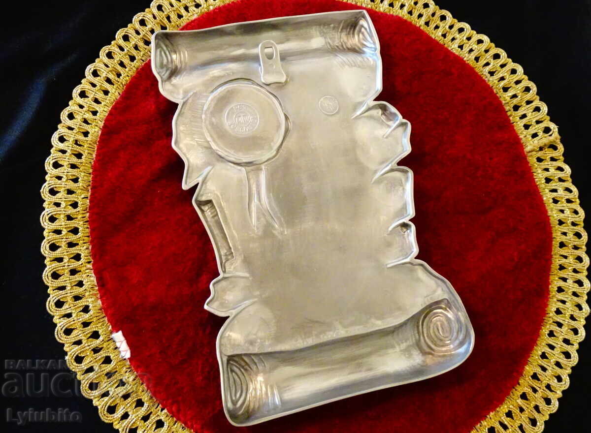 Plachetă germană, panou din cositor pur 620 gr - 6