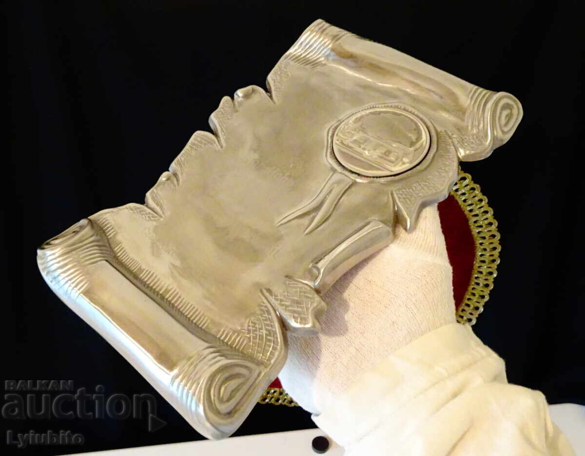 Plachetă germană, panou din cositor pur 620 gr