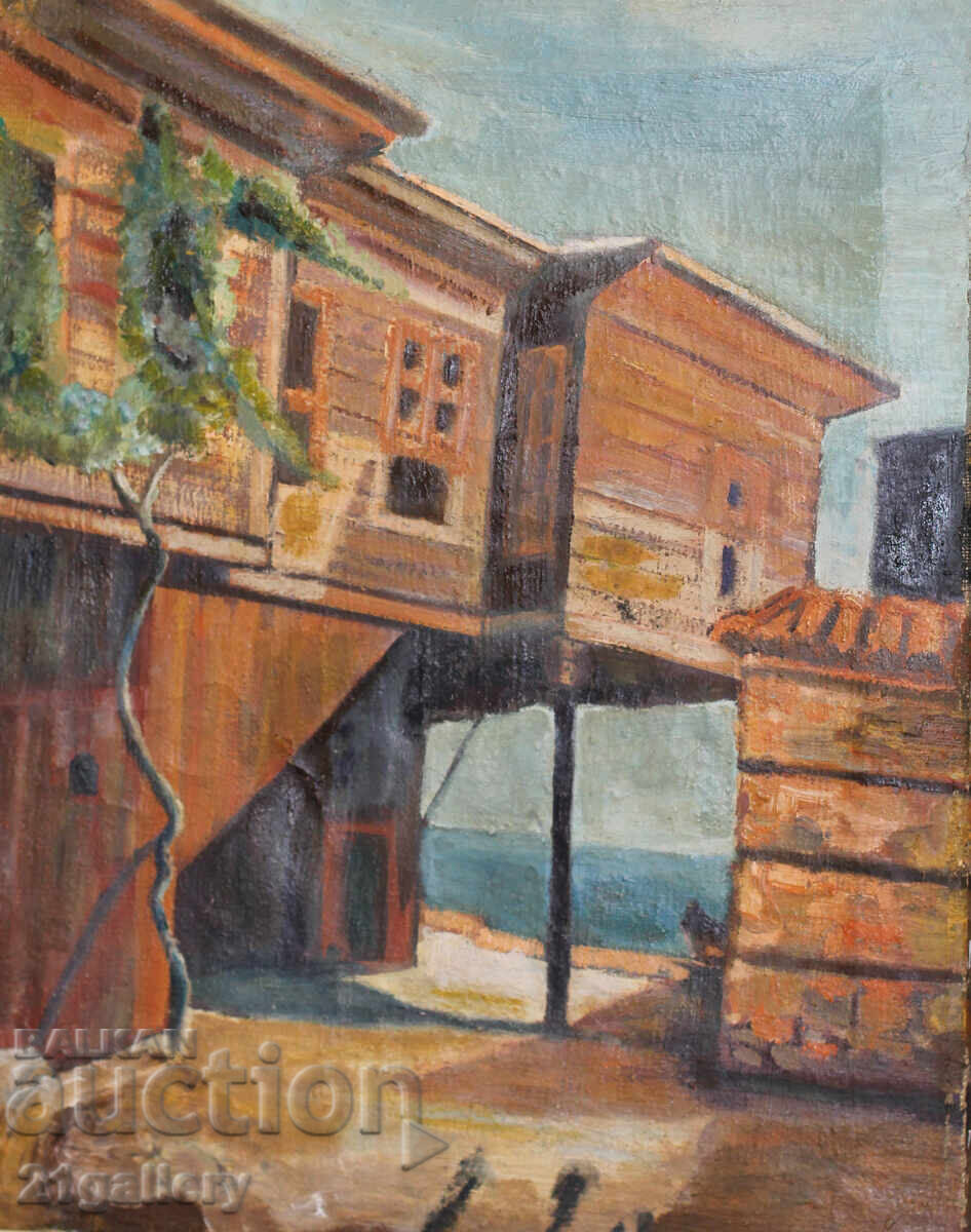 Rural landscape, old oil painting with price 380.00 BGN | € 194.29 Rural landscape, old oil painting with price 380.00 BGN | € 194.29