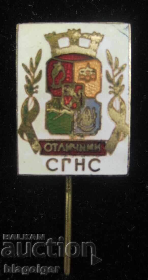Award badge - Excellent Student of SGN - Coat of Arms of Sofia - Enamel - 5 Award badge - Excellent Student of SGN - Coat of Arms of Sofia - Enamel - 5