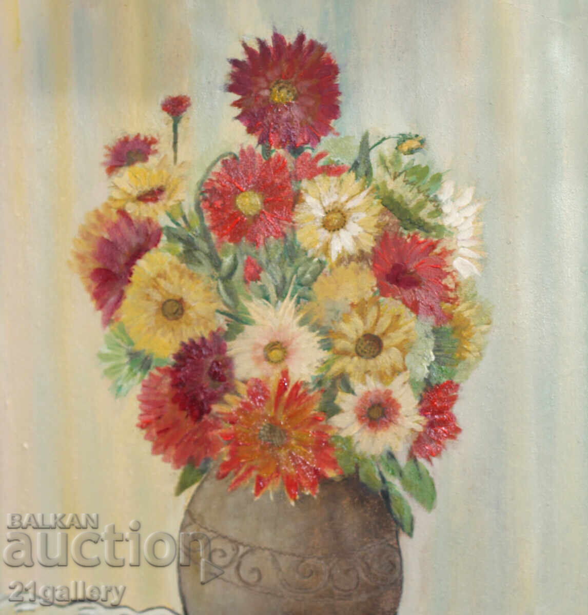 Still life vase with flowers painting oil paints - 5 Still life vase with flowers painting oil paints - 5