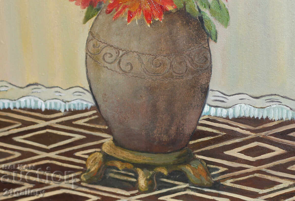 Still life vase with flowers painting oil paints - 7 Still life vase with flowers painting oil paints - 7