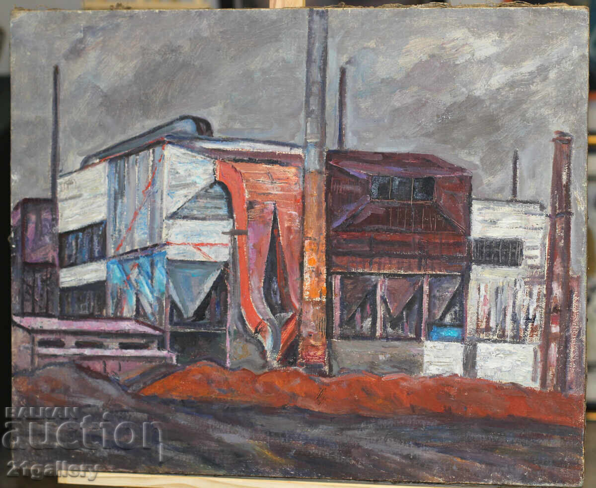 Auction Factory, old oil painting Auction Factory, old oil painting
