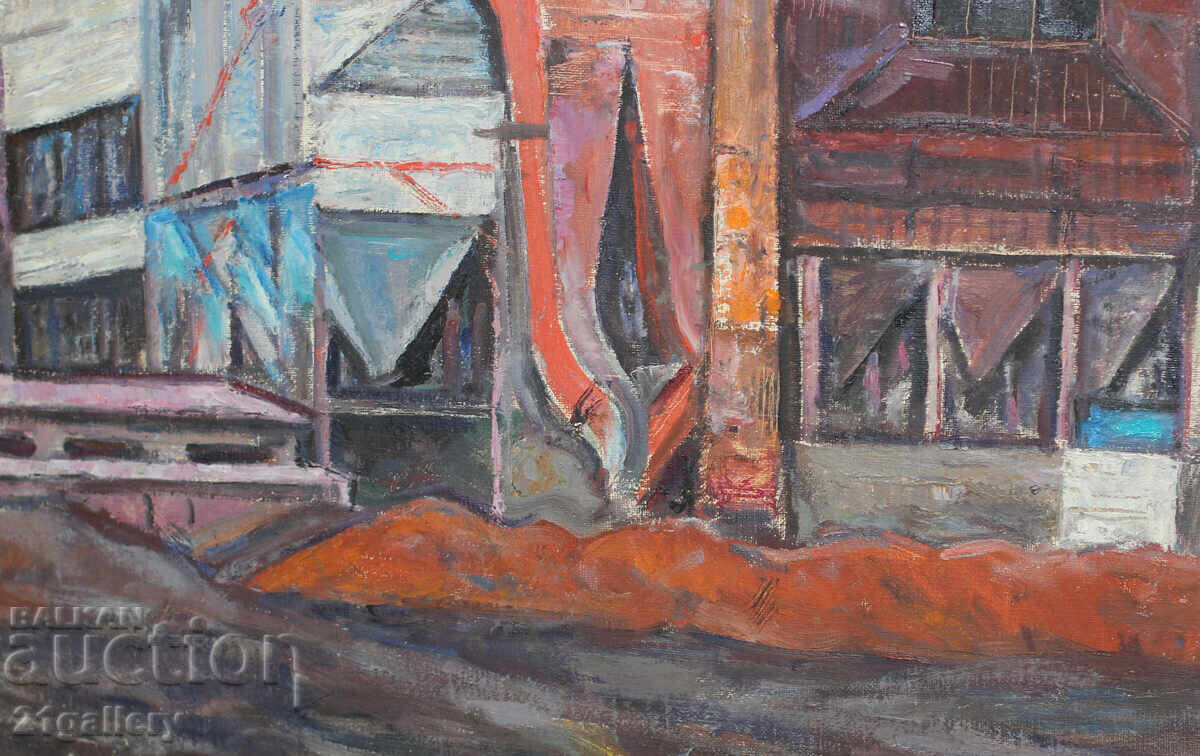 Factory, old oil painting - 6 Factory, old oil painting - 6
