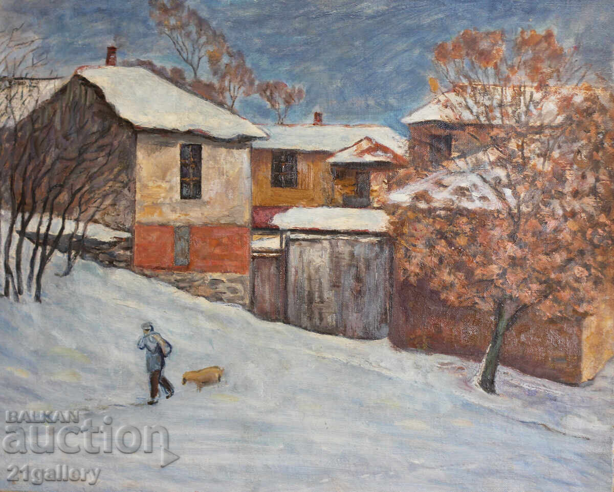 Livrarea Peisaj rural, tablou vechi în ulei Livrarea Peisaj rural, tablou vechi în ulei