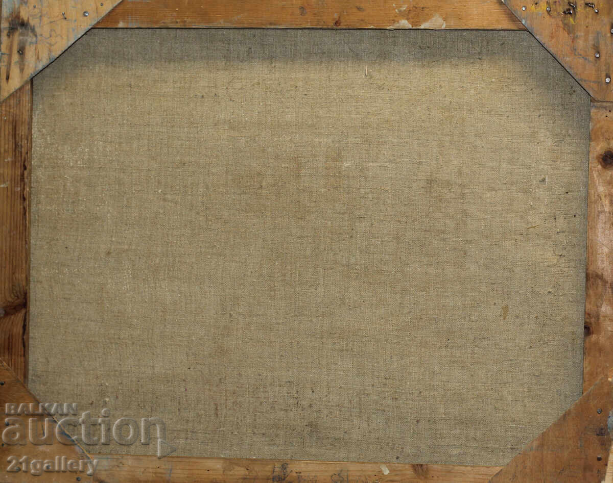 Peisaj rural, tablou vechi în ulei - 7 Peisaj rural, tablou vechi în ulei - 7