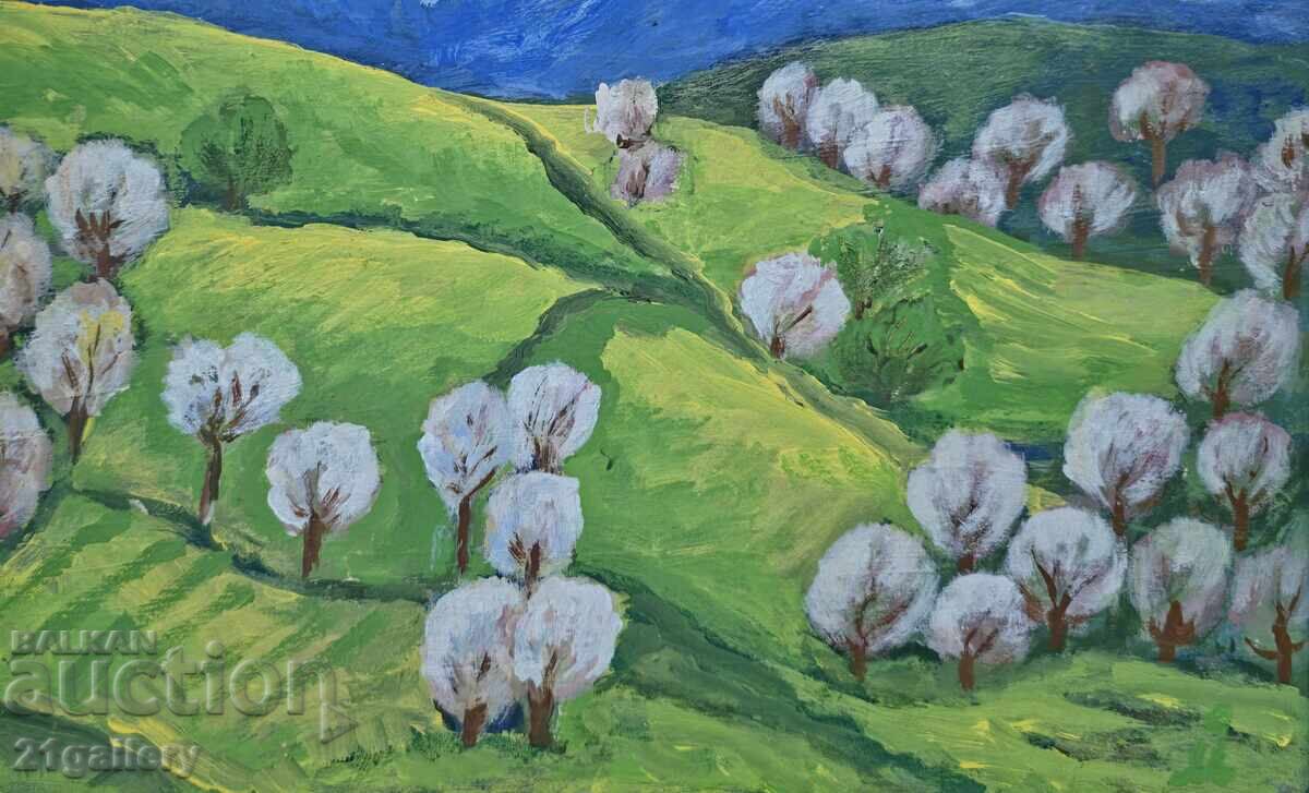 Tablou contemporan, peisaj semnat cu preț 400.00 BGN | € 204.52