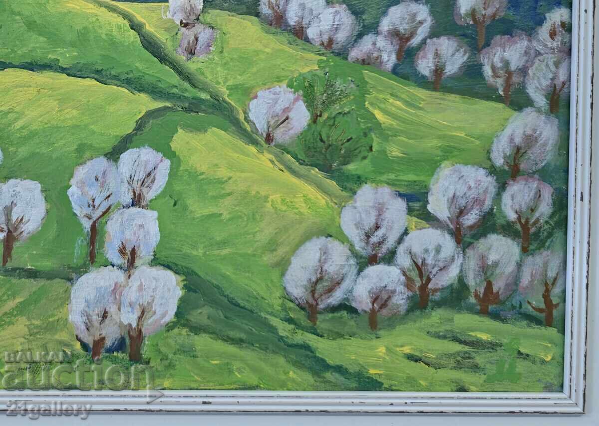 Tablou contemporan, peisaj semnat - 5