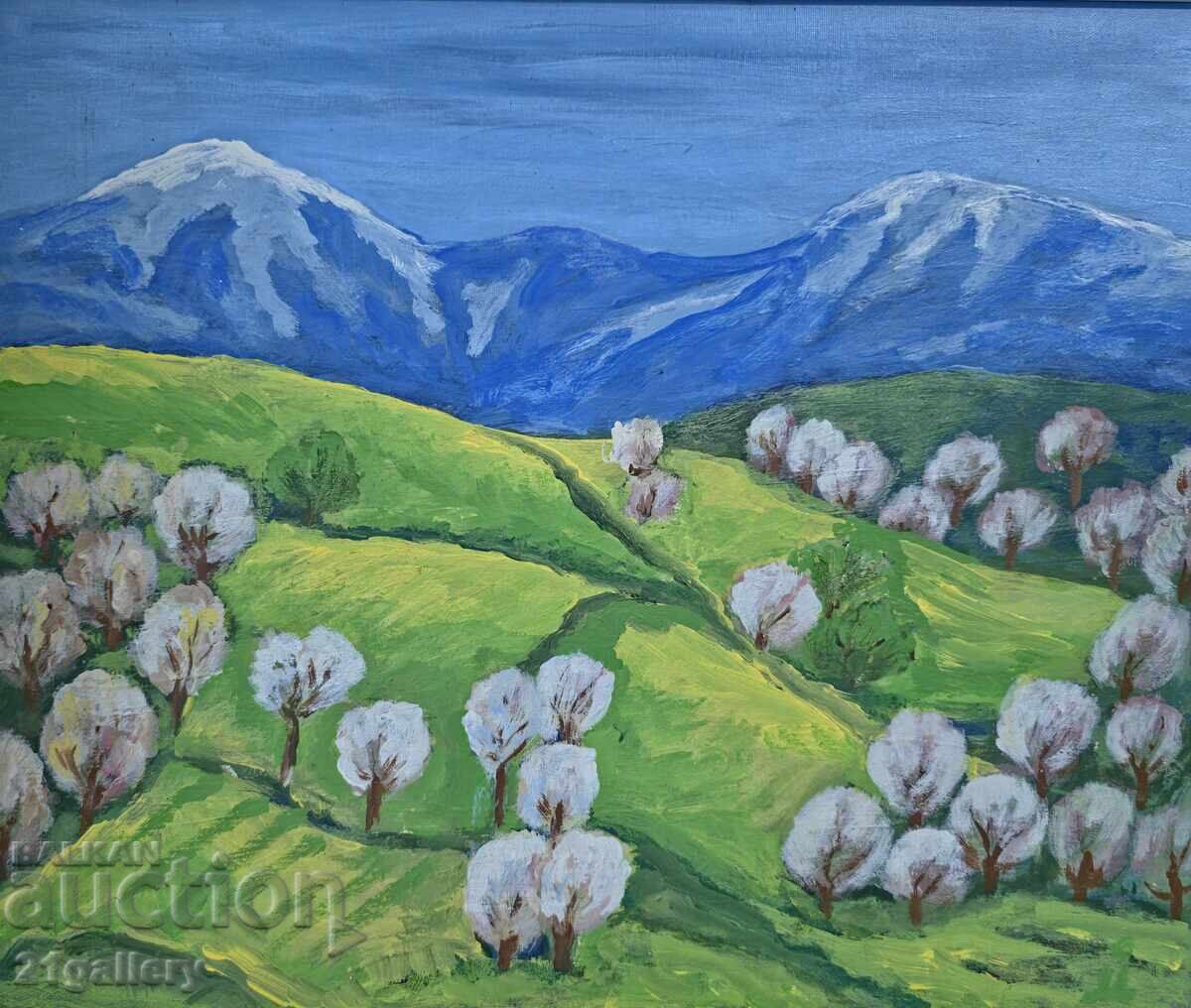 Tablou contemporan, peisaj semnat - 6