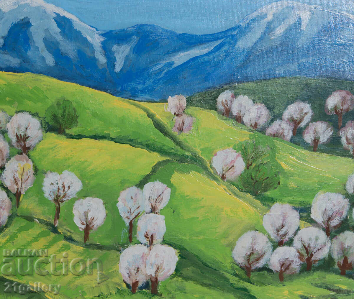 Съвременна картина пейзаж подписана - 6