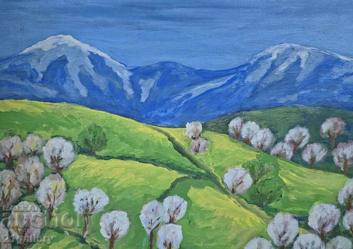 Tablou contemporan, peisaj semnat - 7