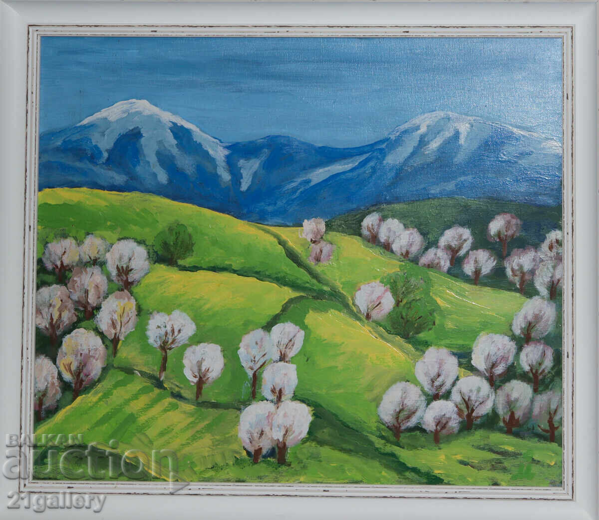 Съвременна картина пейзаж подписана