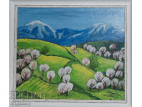 Σύγχρονος πίνακας τοπίου υπογεγραμμένος