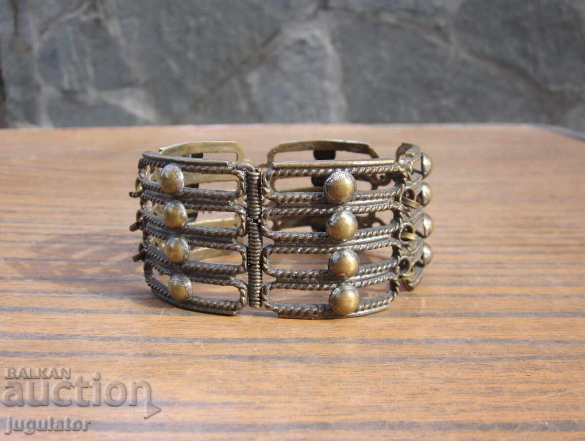 Auction Bulgarian folklore bronze women's bracelet, folklore ornament Auction Bulgarian folklore bronze women's bracelet, folklore ornament