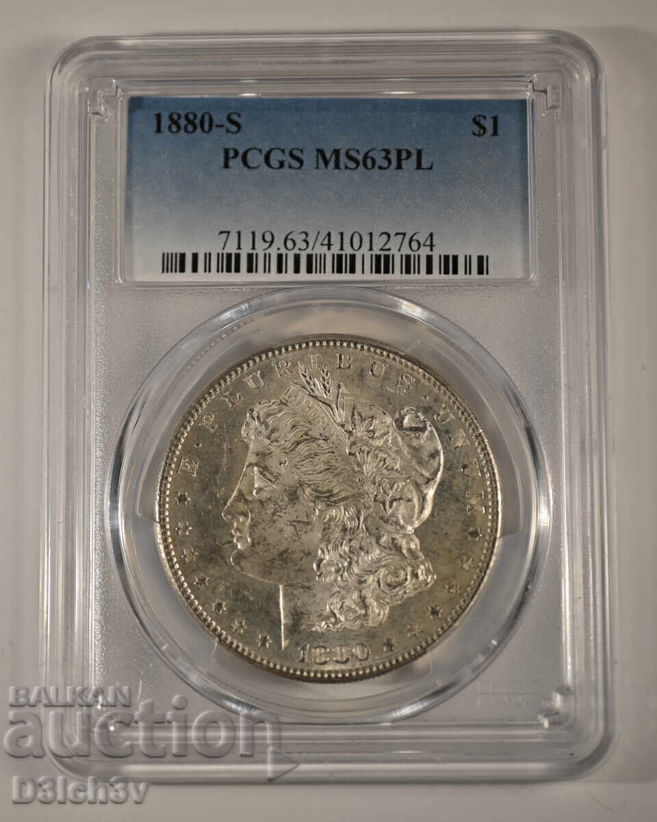ΗΠΑ 1 Δολάριο Morgan 1880 * MS63PL * PCGS