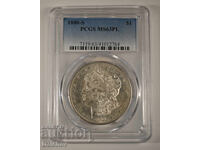SUA 1 Dolar Morgan 1880 * MS63PL * PCGS