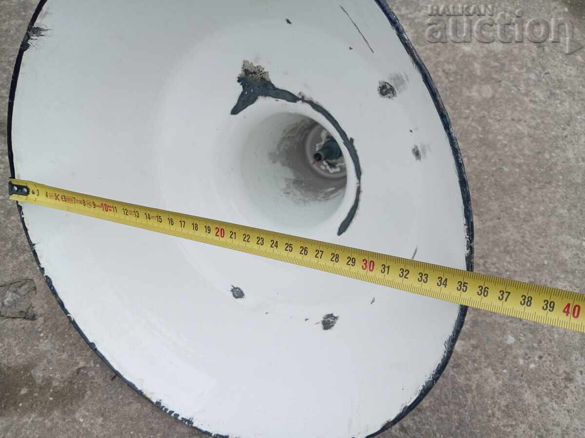 large enameled reflector industrial lamp 60s - 5 large enameled reflector industrial lamp 60s - 5