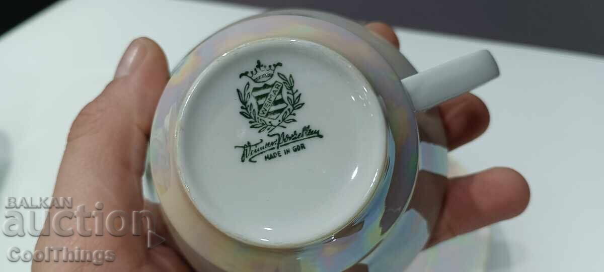 Three-piece porcelain coffee set, marked - 5 Three-piece porcelain coffee set, marked - 5