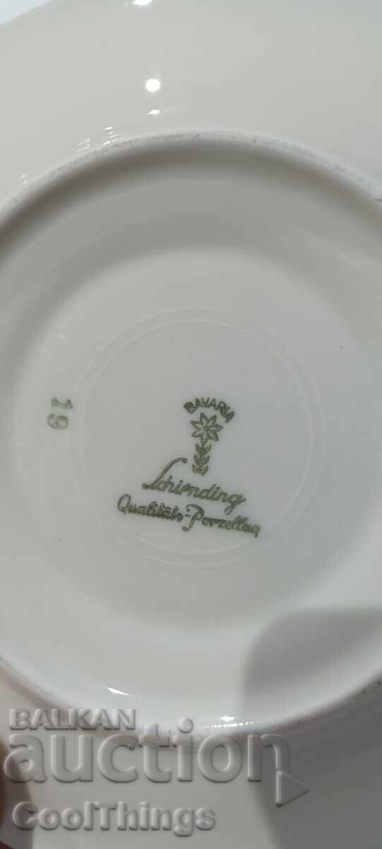 Three-piece porcelain coffee set, marked - 6 Three-piece porcelain coffee set, marked - 6