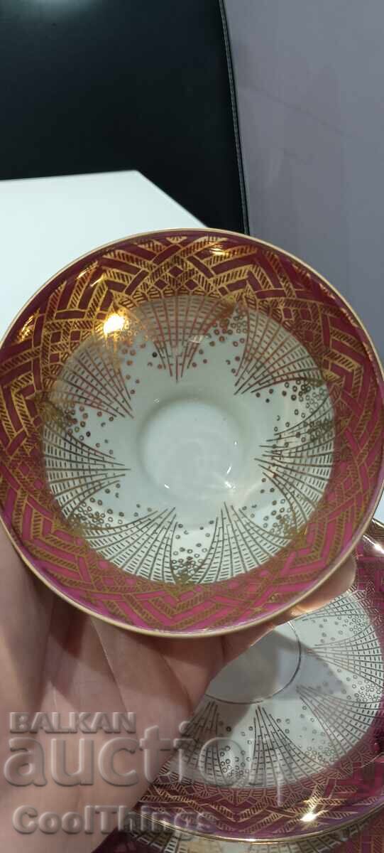 Three-piece porcelain coffee set, marked - 5 Three-piece porcelain coffee set, marked - 5