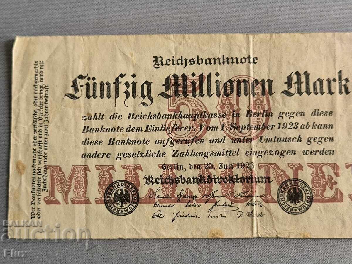 Bancnotă Reich - Germania - 50 000 000 mărci | 1923 cu preț € 5.15 | 10.07 BGN