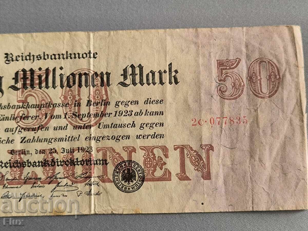 Licitație Bancnotă Reich - Germania - 50 000 000 mărci | 1923