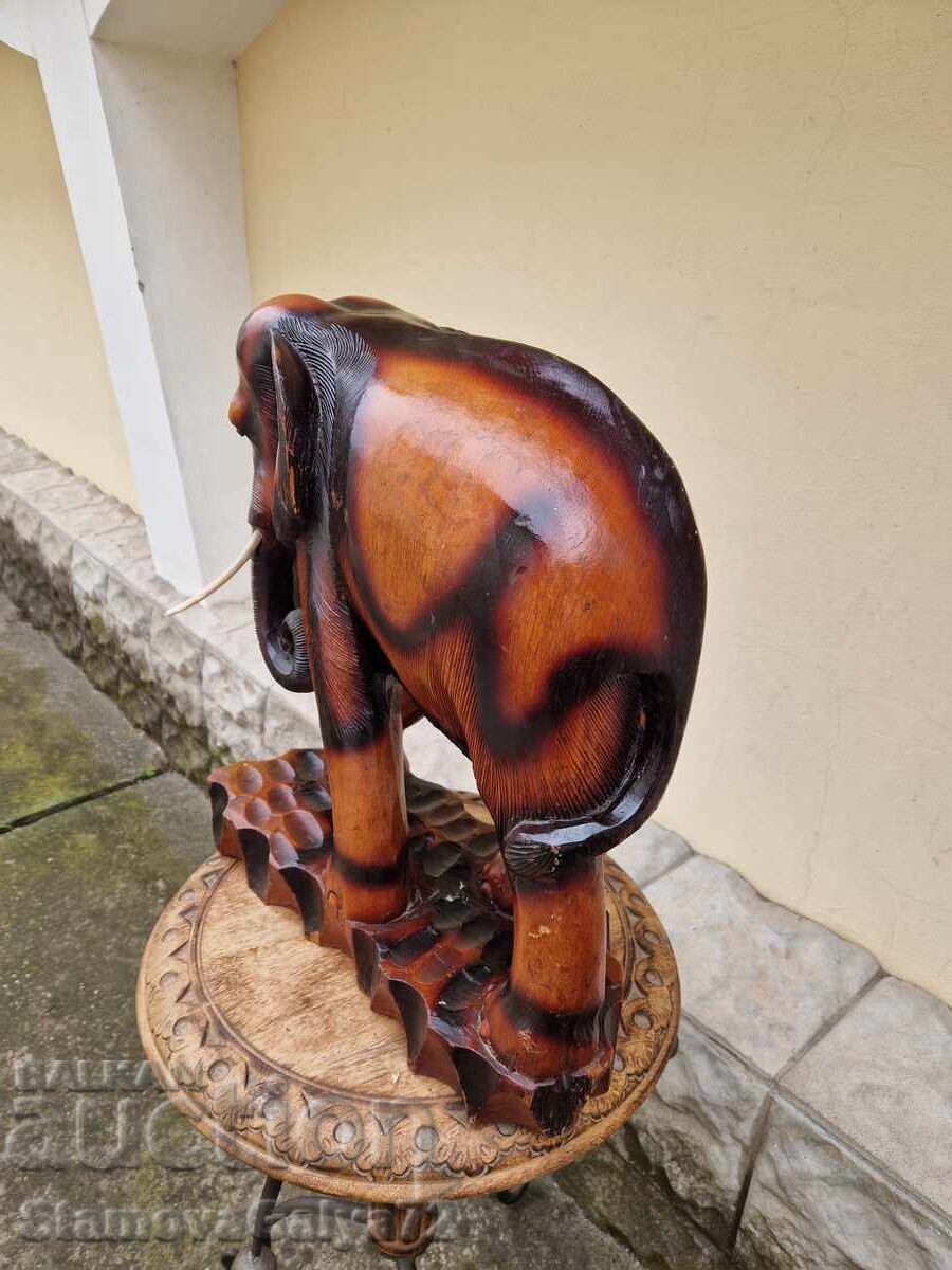 Τεράστια αντίκα ξύλινη φιγούρα αγαλματίδιο - 5