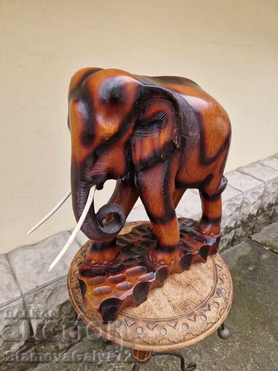 Τεράστια αντίκα ξύλινη φιγούρα αγαλματίδιο - 6