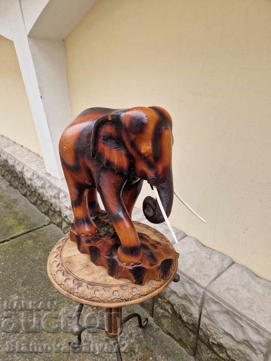 Τεράστια αντίκα ξύλινη φιγούρα αγαλματίδιο - 7