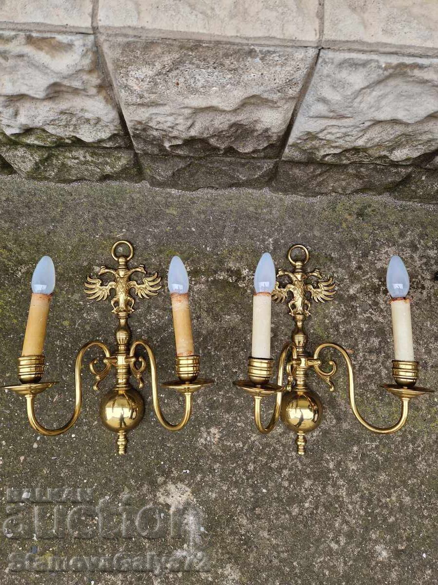 Livrarea O pereche superbă de aplice antice din bronz Livrarea O pereche superbă de aplice antice din bronz