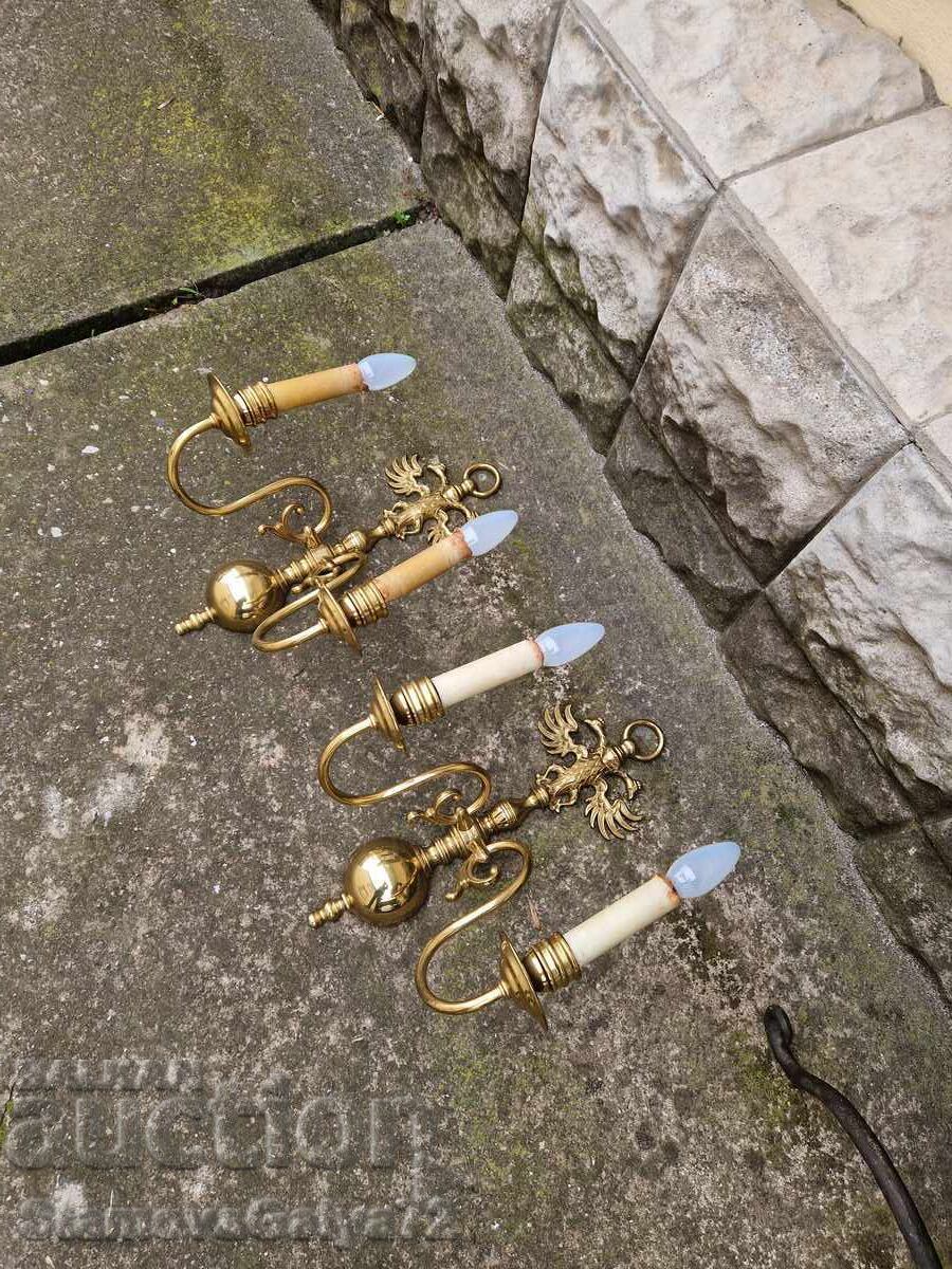 O pereche superbă de aplice antice din bronz - 6 O pereche superbă de aplice antice din bronz - 6