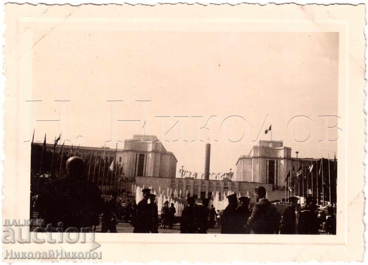 1937 FOTOGRAFIE VECHE PARIS EXPOZIȚIE PIAȚA TROCADERO D598