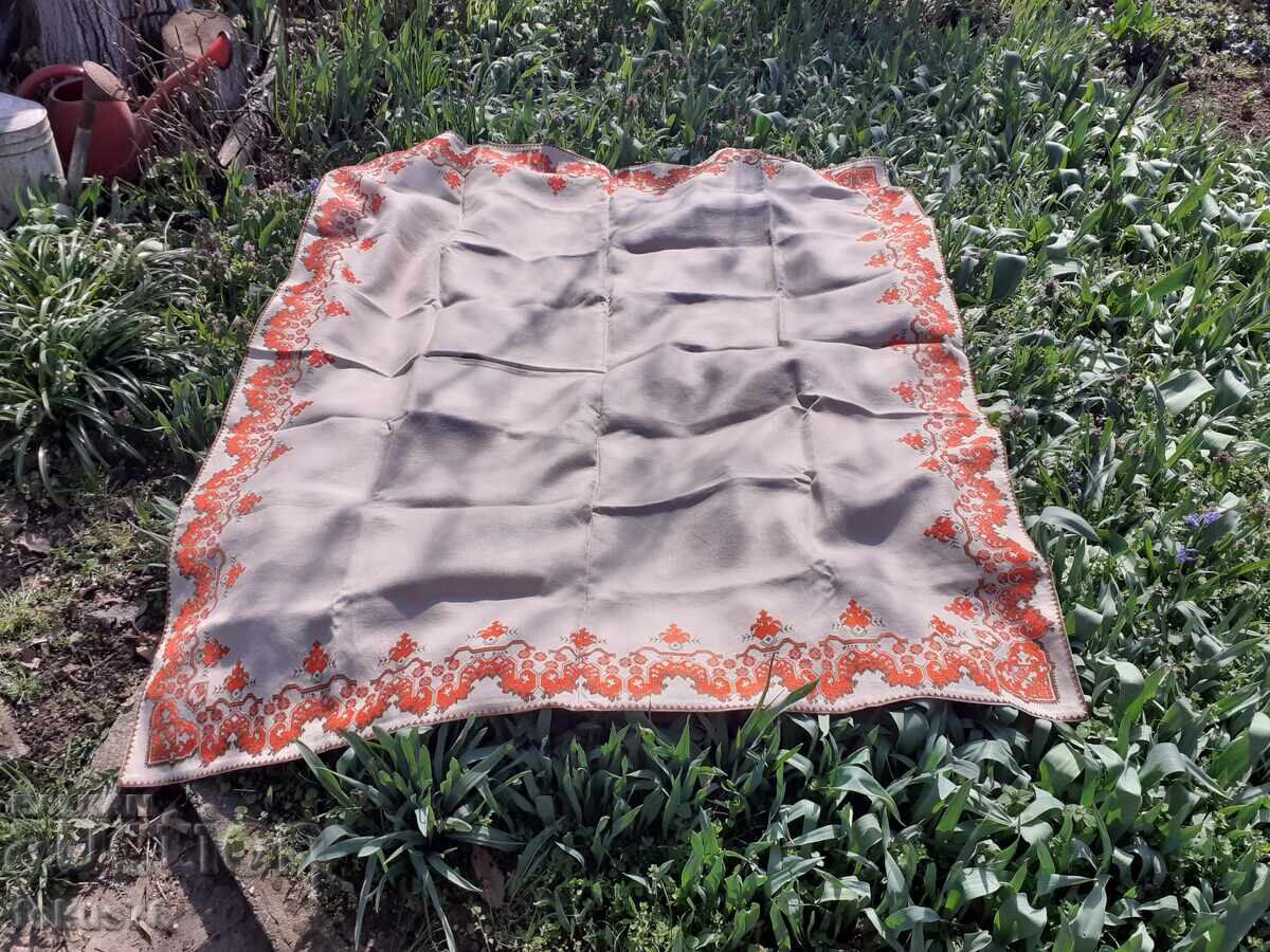 Old large embroidered linen tablecloth with Bulgarian embroidery with price 180.00 BGN | € 92.03 Old large embroidered linen tablecloth with Bulgarian embroidery with price 180.00 BGN | € 92.03