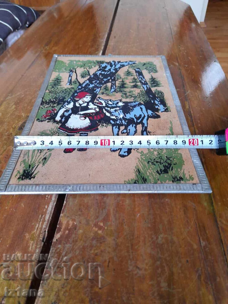 Δημοπρασία Παλιός πίνακας Η Κοκκινοσκουφίτσα Δημοπρασία Παλιός πίνακας Η Κοκκινοσκουφίτσα