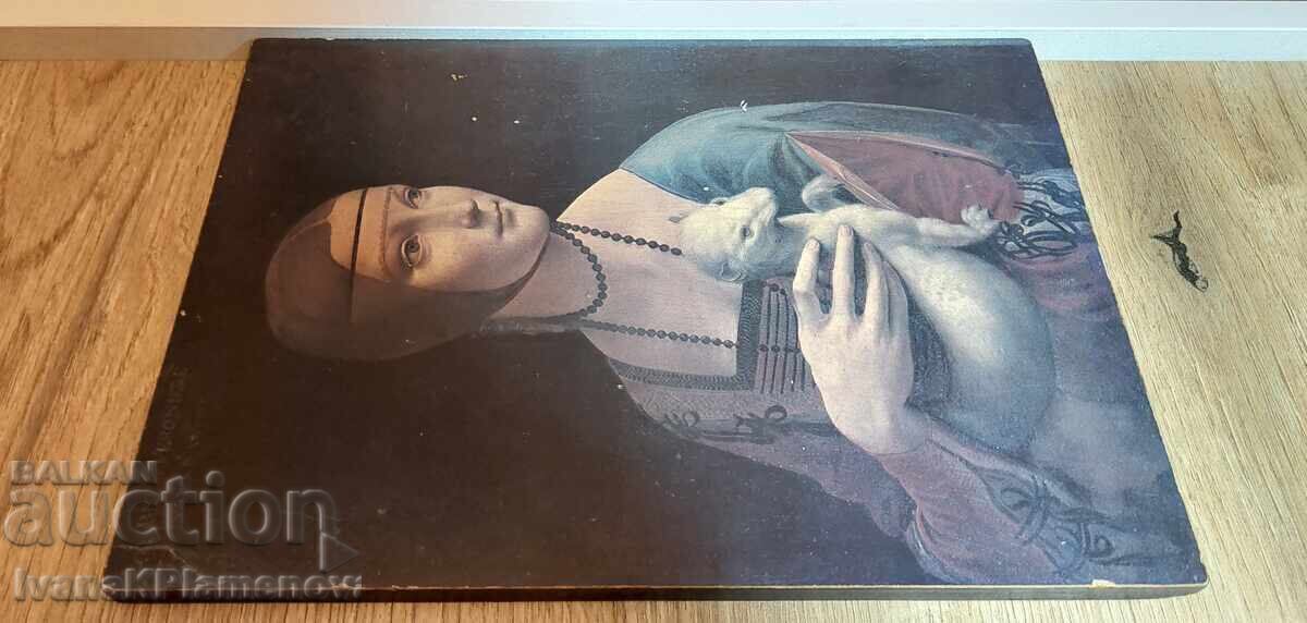 Auction Painting reproduction on wooden board Auction Painting reproduction on wooden board