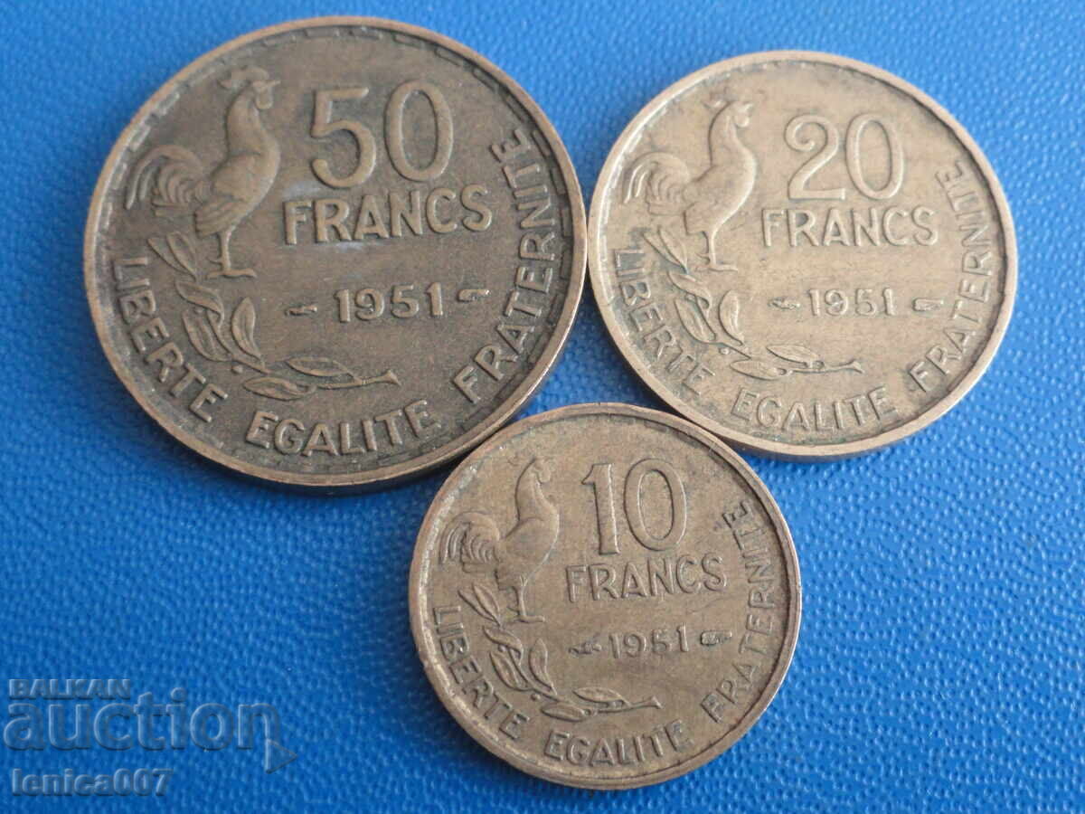 Auction France 1951 - 10, 20 and 50 Francs Auction France 1951 - 10, 20 and 50 Francs
