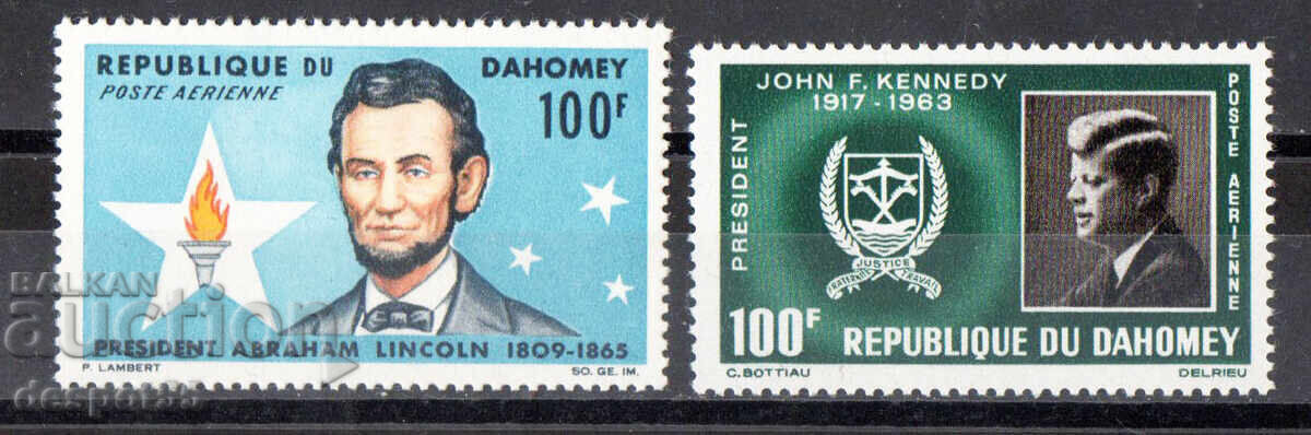 1965. Dahomey. Poștă aeriană - Președinți americani 1965. Dahomey. Poștă aeriană - Președinți americani