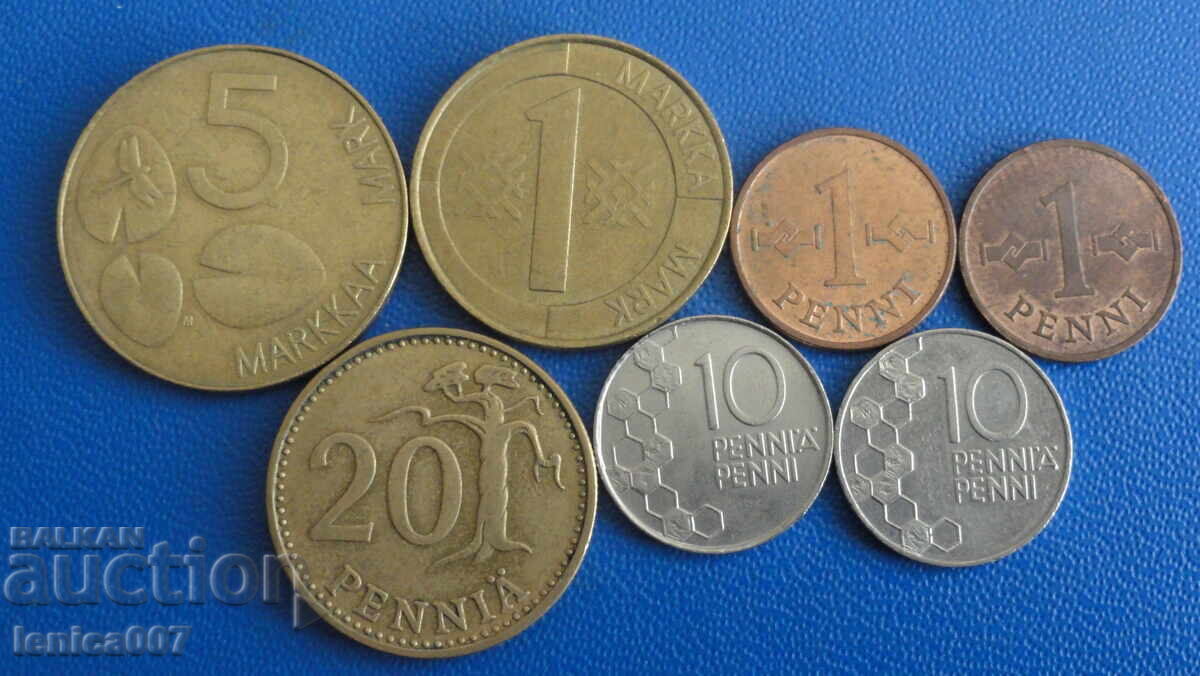 Finland - Coins (7 pieces) with price 3.80 BGN | € 1.94 Finland - Coins (7 pieces) with price 3.80 BGN | € 1.94