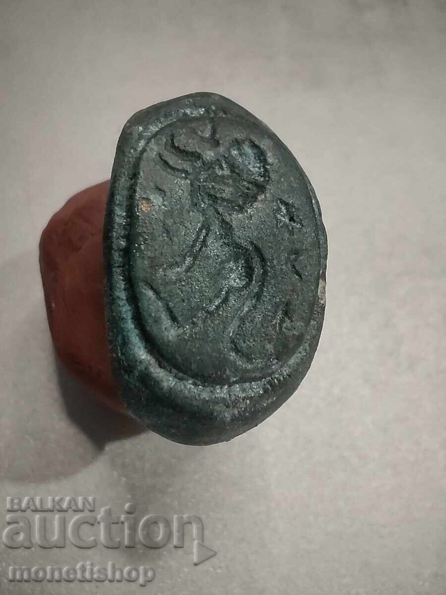 Много стара реплика на Римски бронзов пръстен-печат - 5