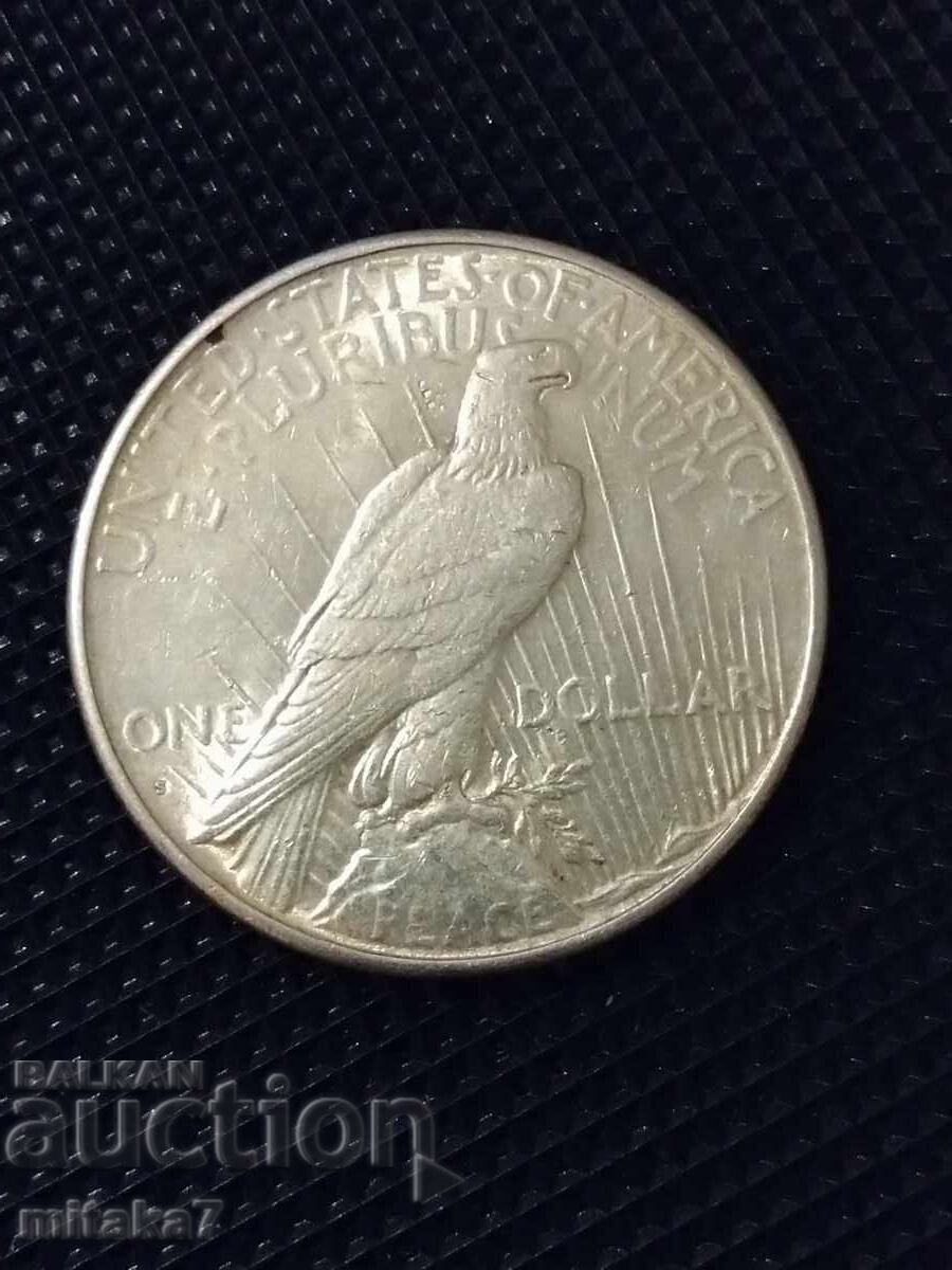 Dolar de pace 1926-S, argint, SUA cu preț 109.00 BGN | € 55.73 Dolar de pace 1926-S, argint, SUA cu preț 109.00 BGN | € 55.73