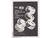 1981 Pocket Calendar Factory for Car Tires SOFIA 74797