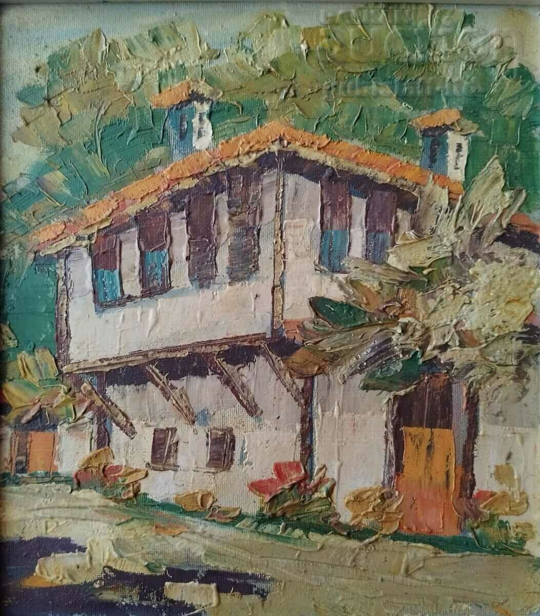 Картина "Стара карловска къща", 2001 г., худ. Д. Пачов с цена 440.00 лв. | € 224.97 Картина "Стара карловска къща", 2001 г., худ. Д. Пачов с цена 440.00 лв. | € 224.97