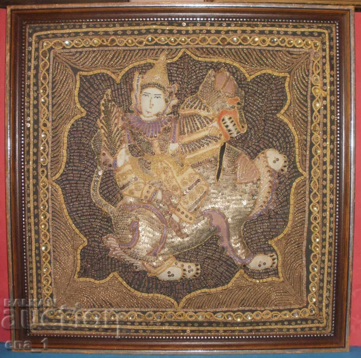 Ritualική χειροποίητη θιβετιανή/ασιατική ζωγραφική σε κορνίζα με τιμή 99.99 BGN | € 51.12 Ritualική χειροποίητη θιβετιανή/ασιατική ζωγραφική σε κορνίζα με τιμή 99.99 BGN | € 51.12