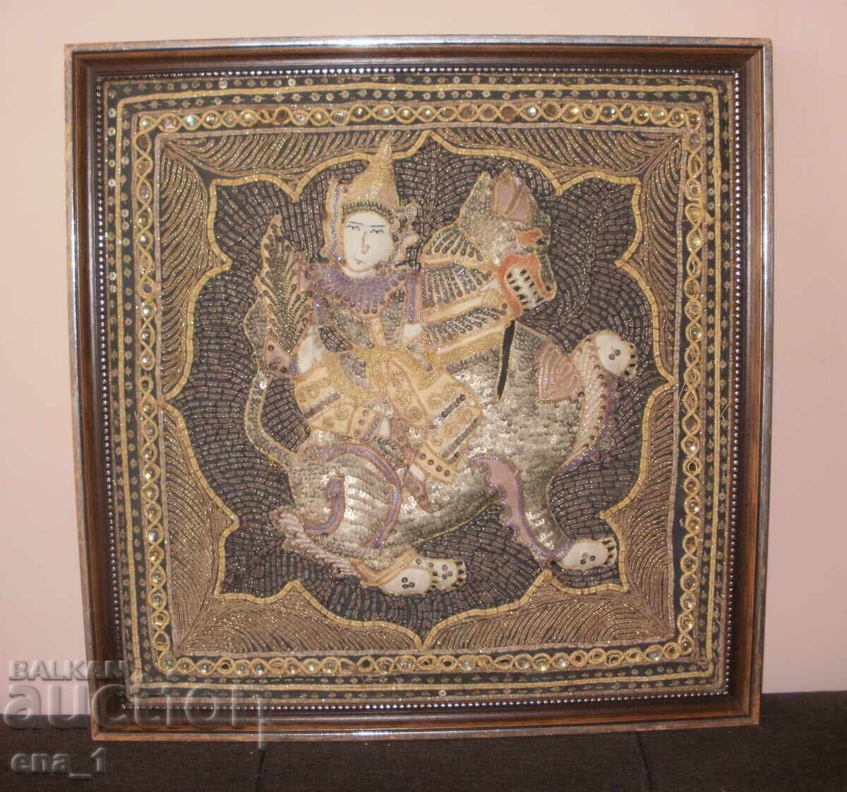 Ritualική χειροποίητη θιβετιανή/ασιατική ζωγραφική σε κορνίζα Ritualική χειροποίητη θιβετιανή/ασιατική ζωγραφική σε κορνίζα