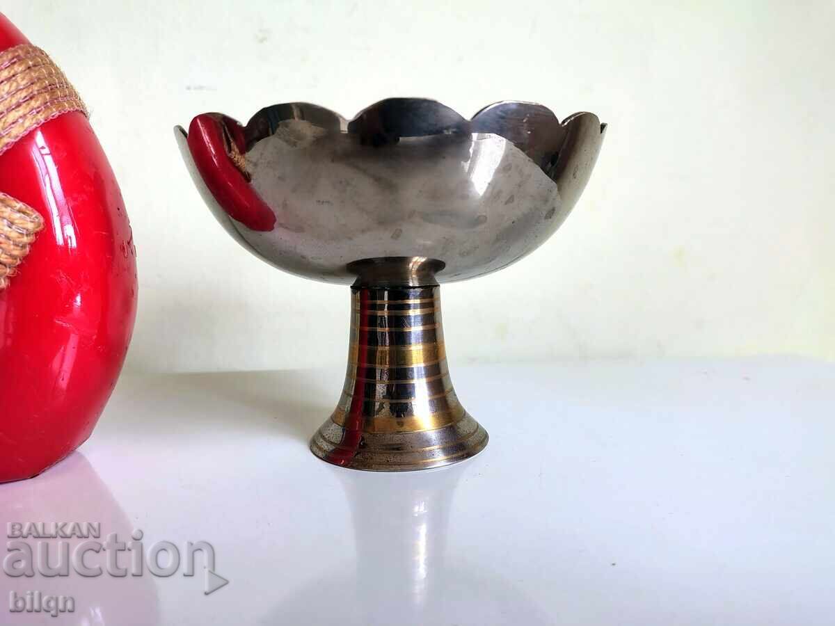 Interesting Bronze Candlestick With Egg-Shaped Candle - 5