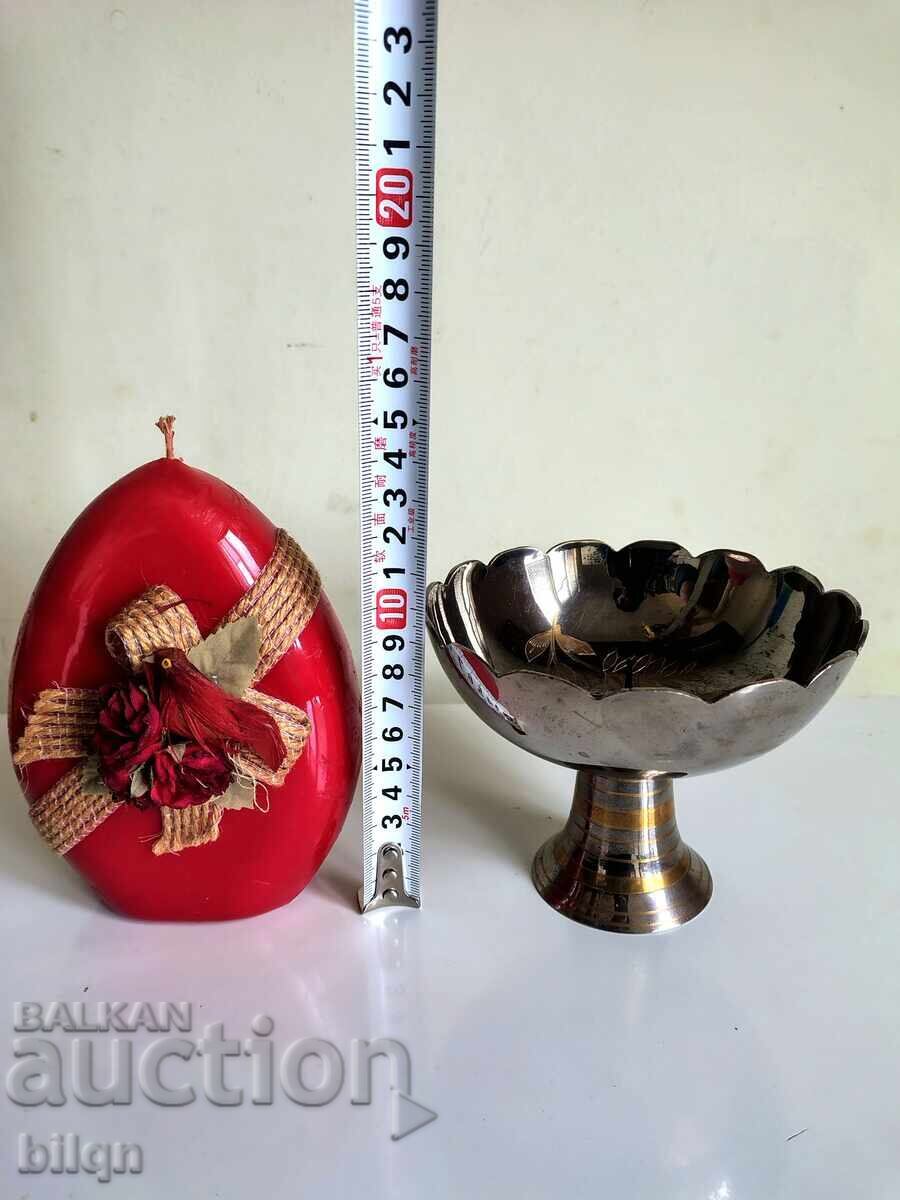 Interesting Bronze Candlestick With Egg-Shaped Candle - 6