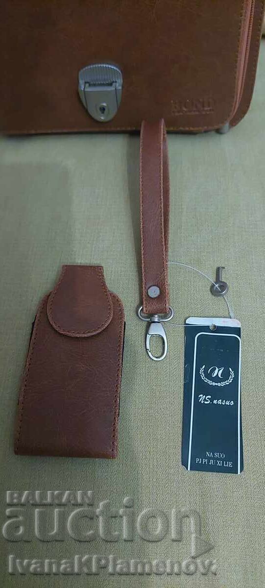 Geantă de umăr bărbați, borsetă, piele naturală - 5 Geantă de umăr bărbați, borsetă, piele naturală - 5